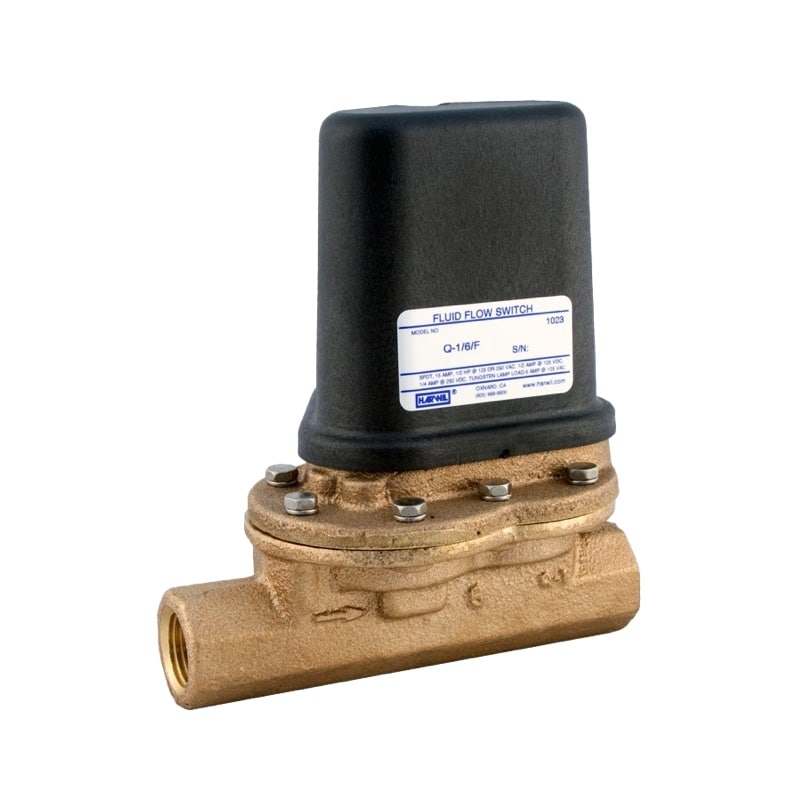 Harwil Q-1 Inline Flow Switch, 0.12 to 8 GPM, 1/2 in NPT, 300 psig